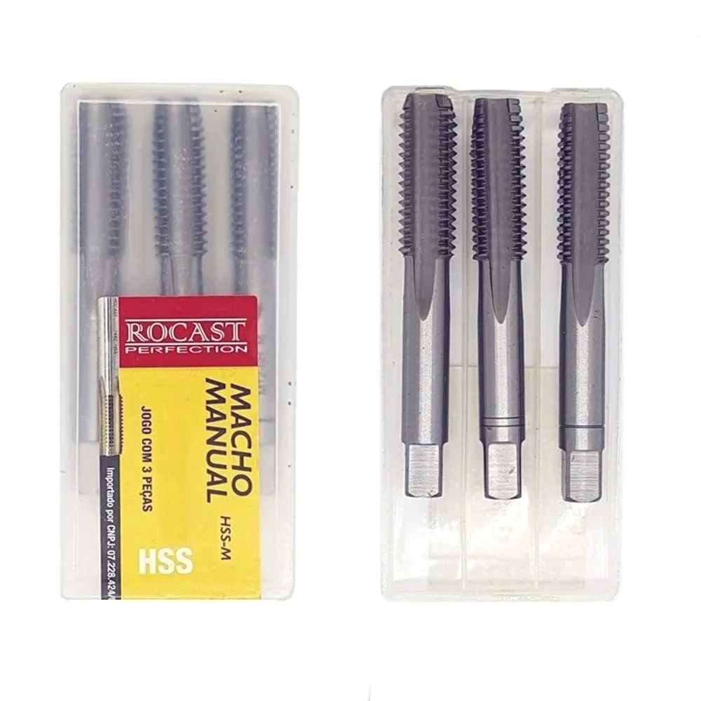 Jogo Macho Manual Bsw 3 Pecas Perfil Seriado HSS 1/8X40F Rocast 220037