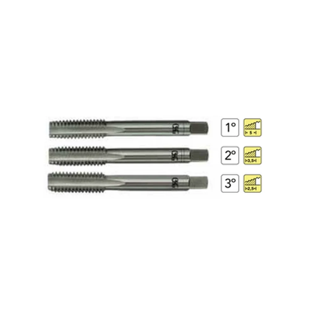 Jogo Macho Manual Mg 3 Pecas Perfil Seriado HSS 2,5X0,45MM Osg 101