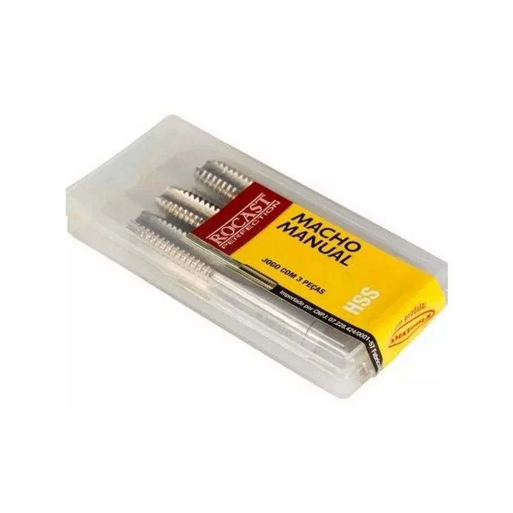 Jogo Macho Manual Mg 3 Pecas Perfil Seriado HSS 4X0,7MM Rocast 220004