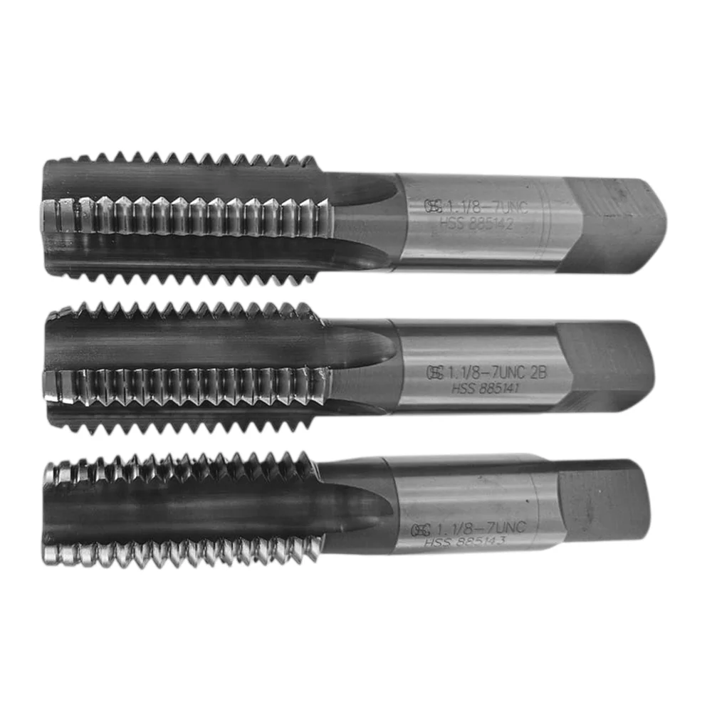 Jogo Macho Manual Unc 3 Pecas HSS 1.1/8X7F Osg 100A