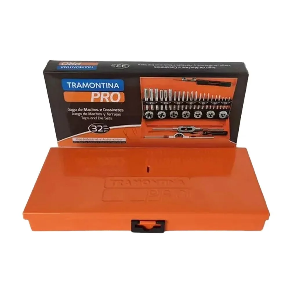 Jogo Machos e Cossinetes 32pcs HSS 3A12MM Tramontina Pro 44080/432