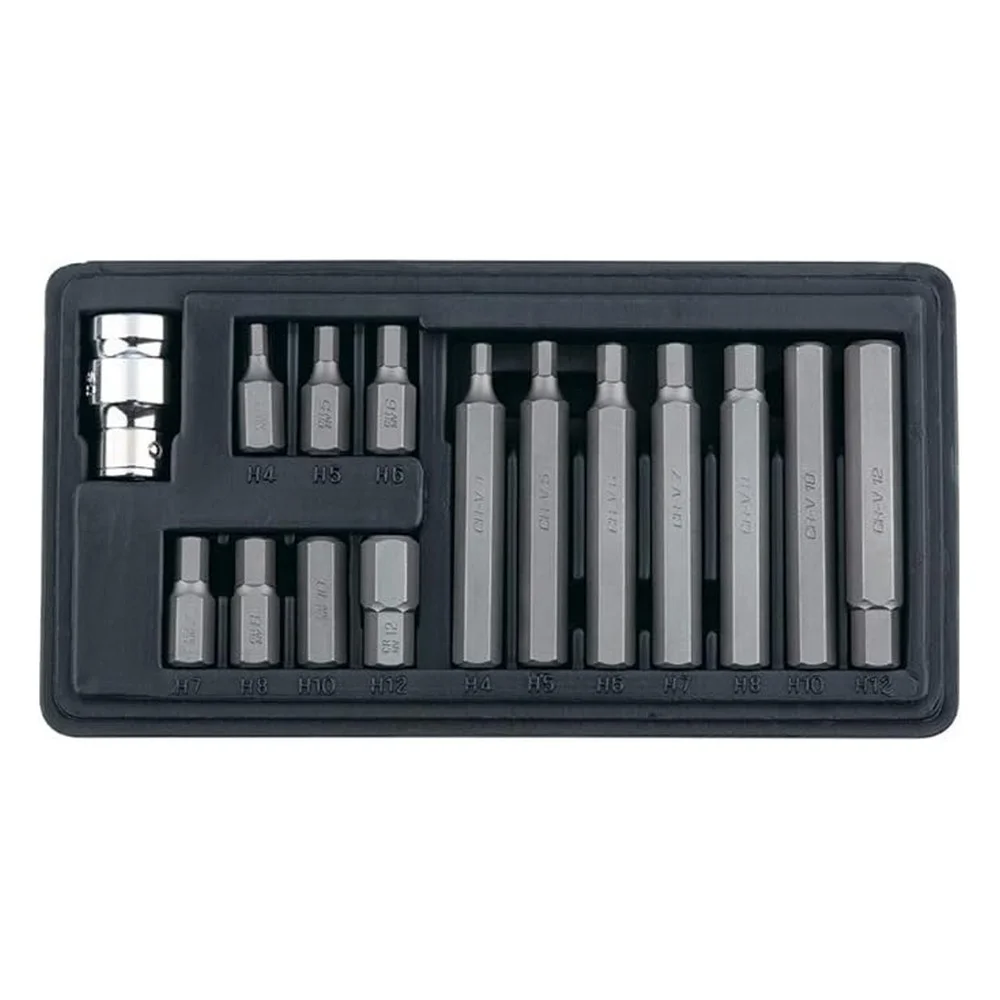 Jogo Ponta Allen 15 Pecas Curta e Longa com Adaptador 1/2" 4A12MM Stels 1131356