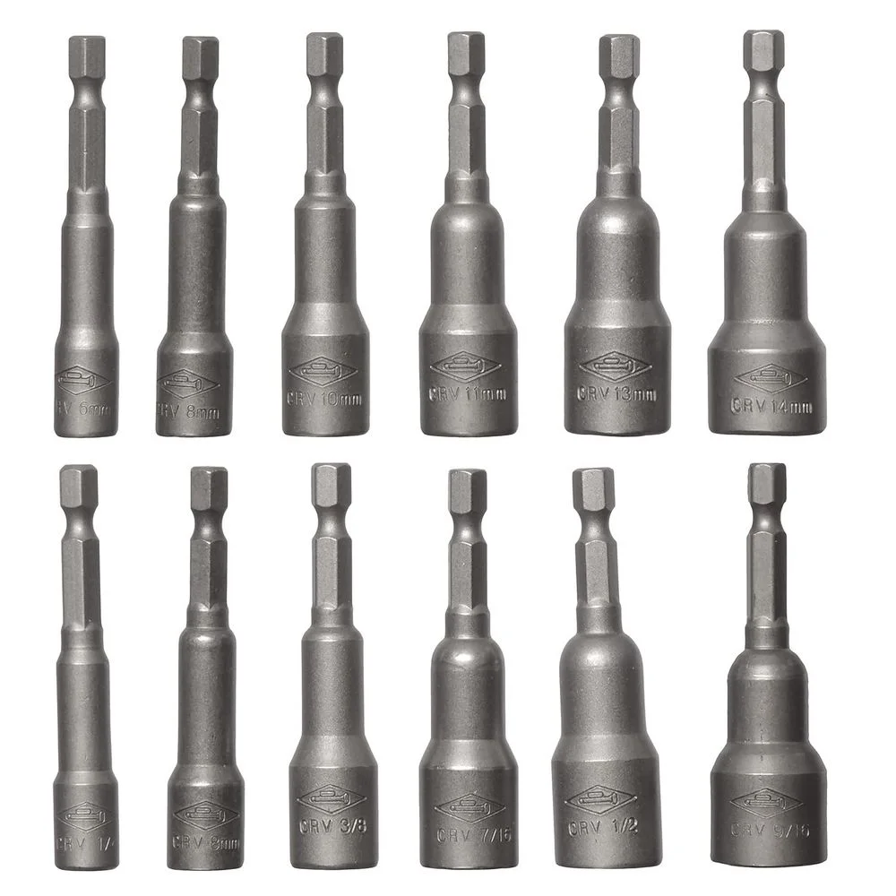 Jogo Ponta Canhao Porca 12pcs Encaixe 1/4" 6MM9/16" Corneta 3324012