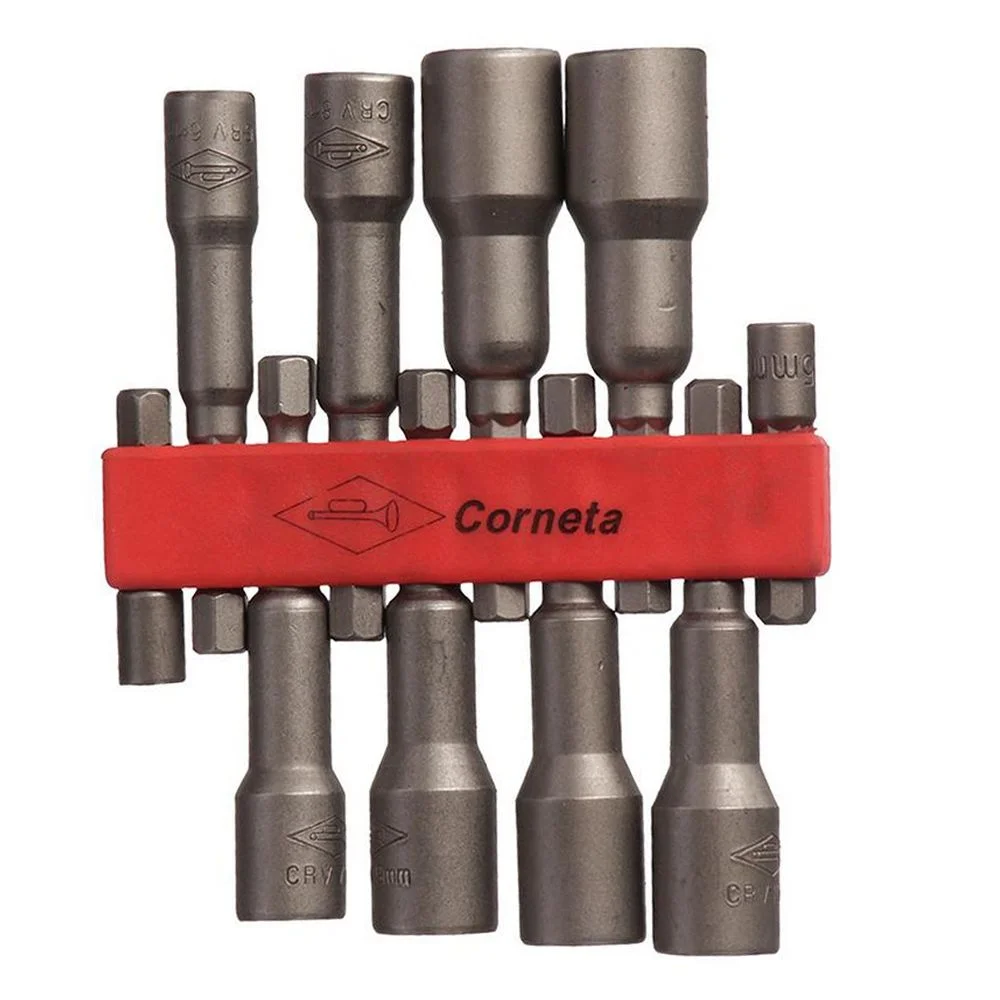 Jogo Ponta Canhao Porca Longo 10pcs Encaixe 1/4" 4-13MM Corneta 3324120