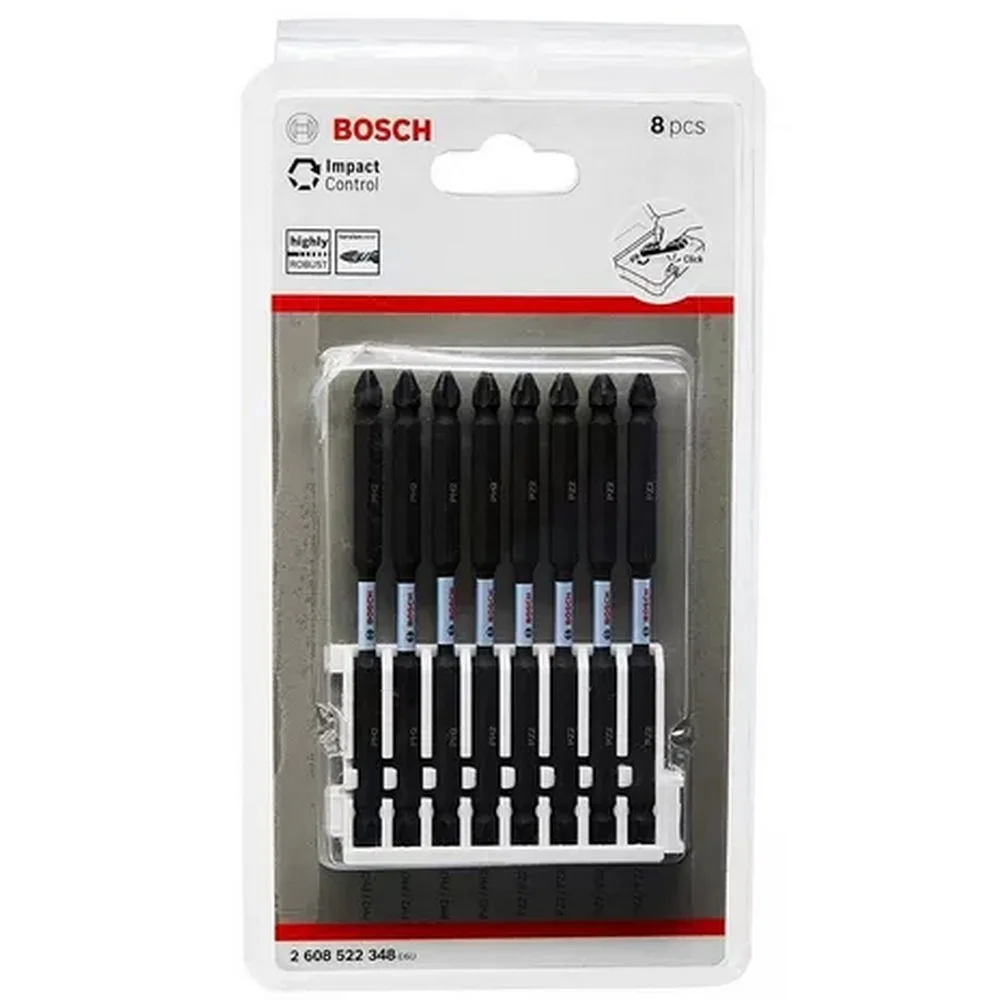 Jogo Ponta Dupla Phillips e Pozidriv 8pcs Impact Control 1/4X110MM Bosch 2608522348