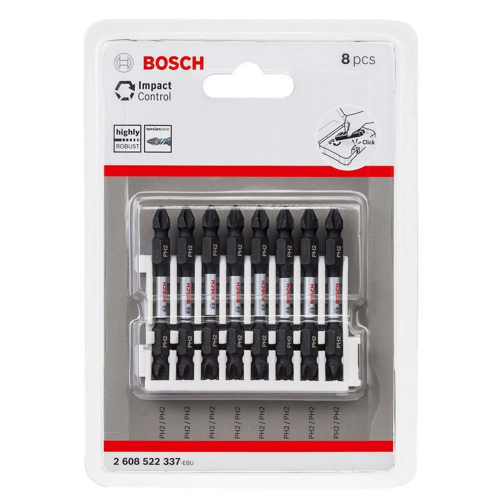 Jogo Ponta Phillips 8 Pecas Impact Control N2X65MM Bosch 2608522337