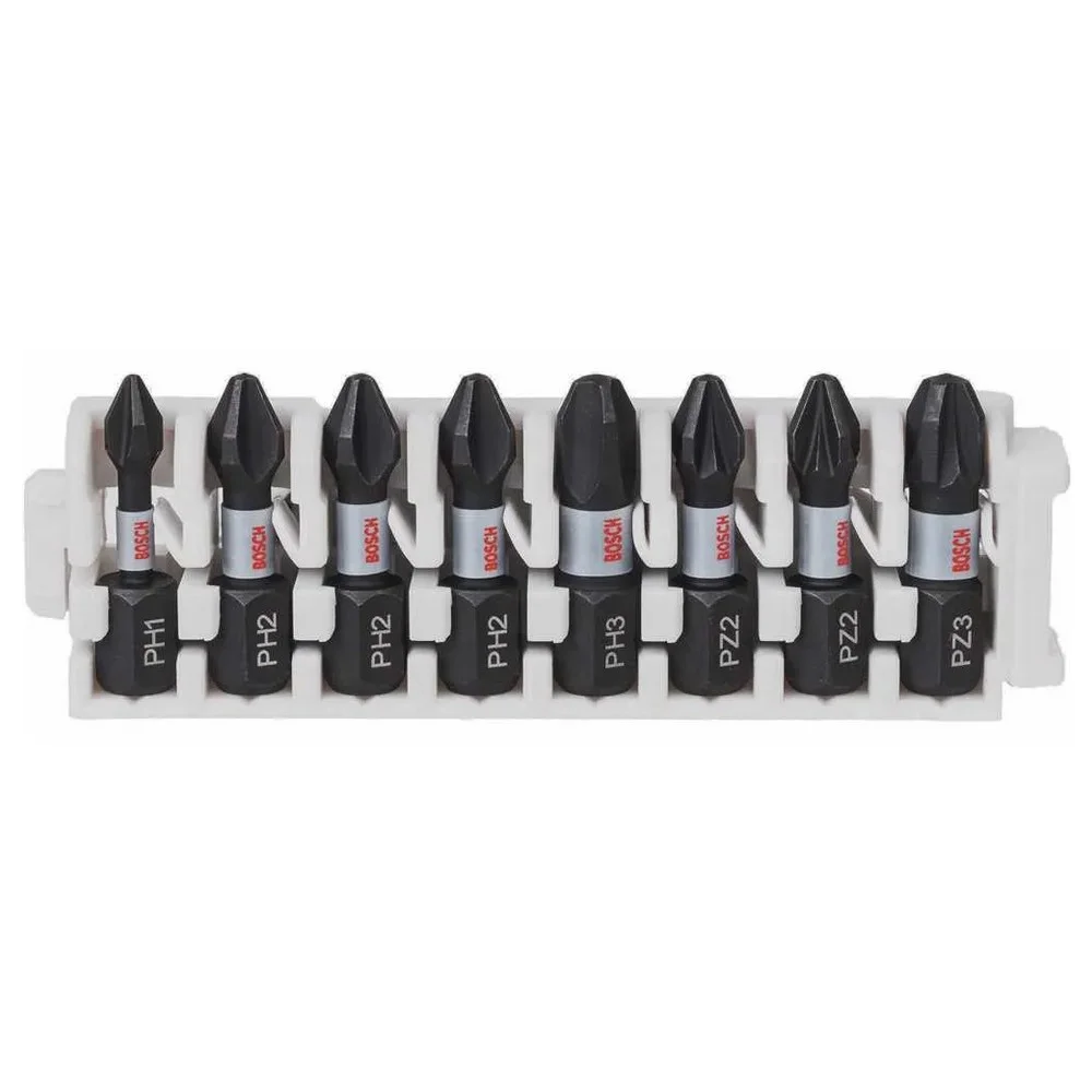 Jogo Ponta Phillips e Pozidriv 8 Pecas Impact Conrol 5 Phillips 3 Pozidriv 1/4X25MM Bosch 2608522323