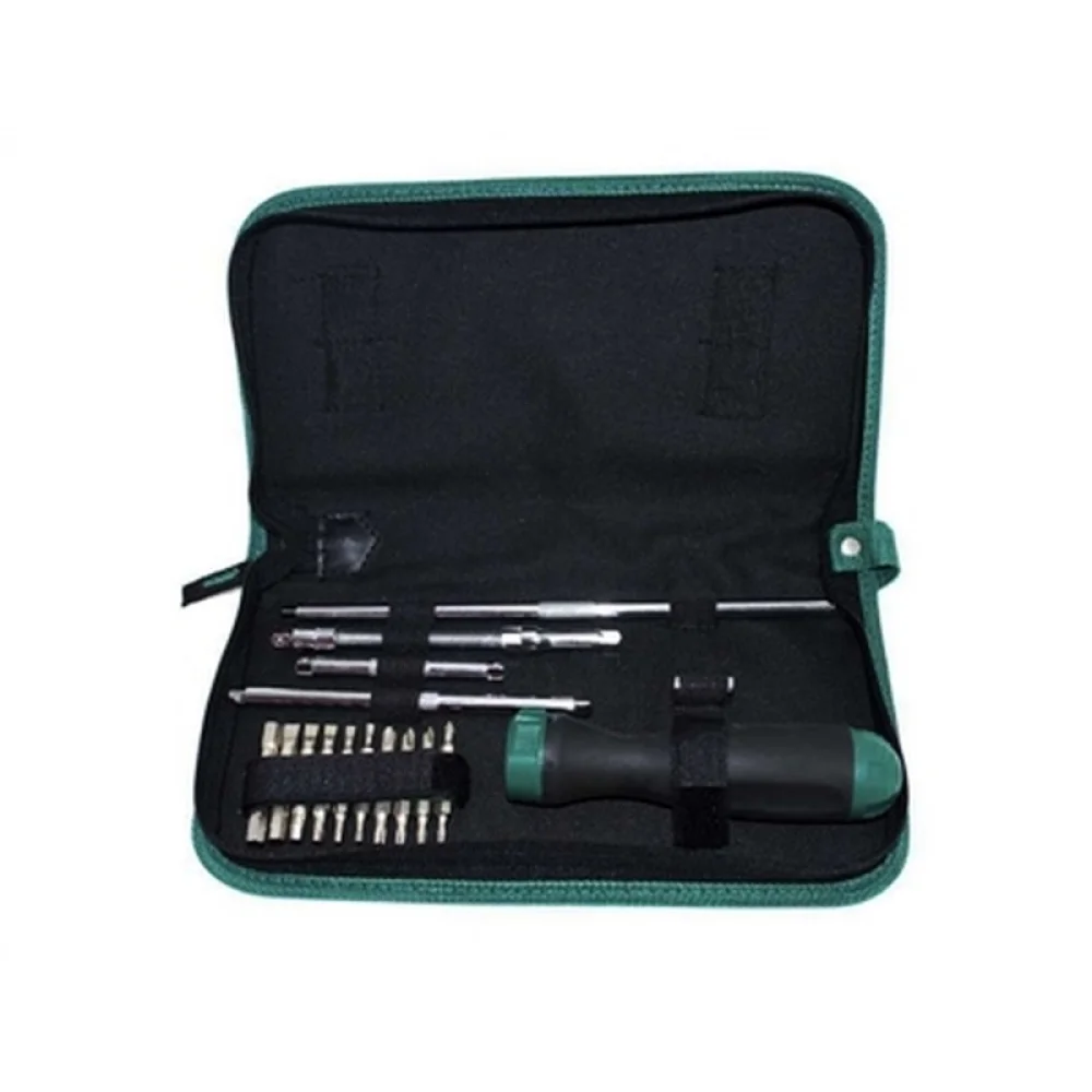 Jogo Pontas para Parafusar 26 Pecas Fenda Phillips Outros e Chave Suporte 1/4" Sata ST09343SJ