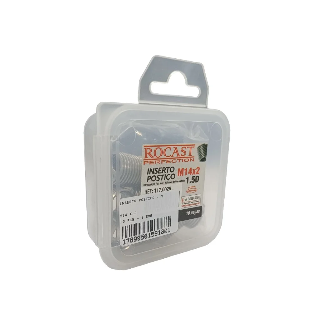 Jogo Rosca Postica Helicoil 10pcs M14X2X1,5D Rocast 1170026