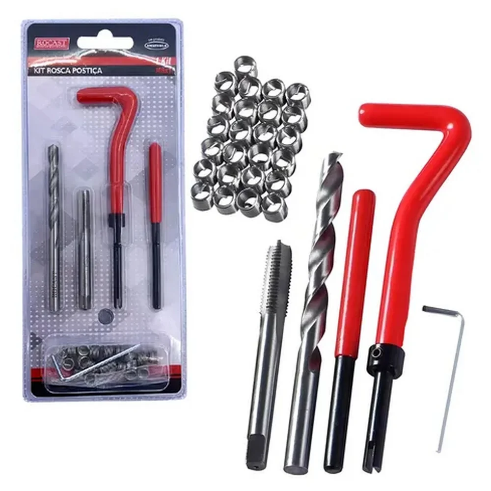 Jogo Rosca Postica Helicoil 25pc M8X1,25 Rocast 950003