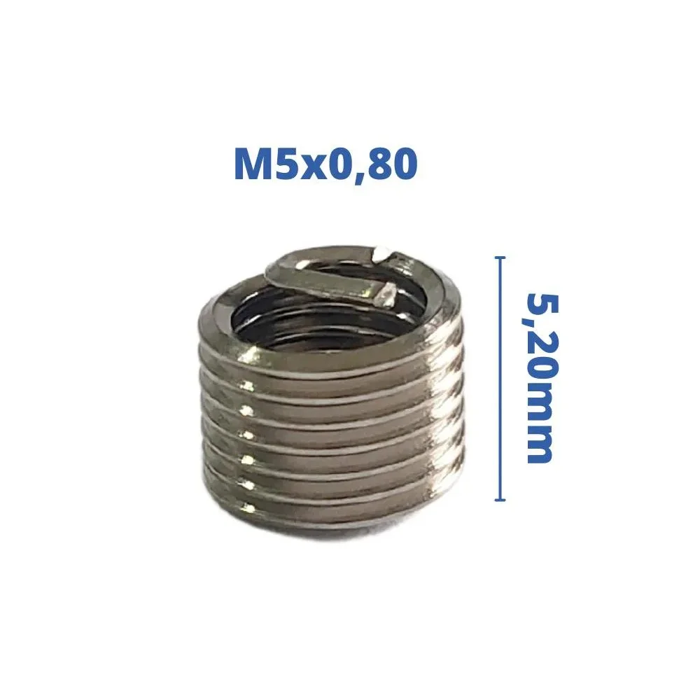 Jogo Rosca Postica Helicoil 25pcs M5X0,8X1,5D Rocast 1170001