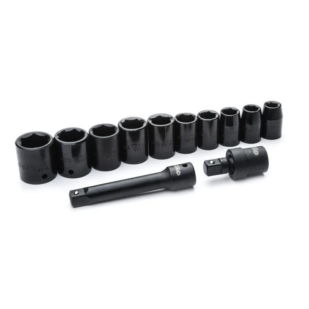 Jogo Soquete 1/2" de Impacto 12pcs 7/16-1" Sata ST09008SJ