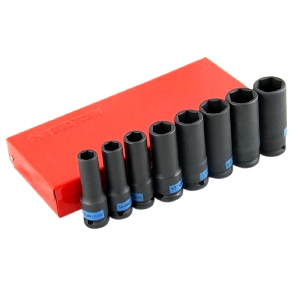 Jogo Soquete 1/2" de Impacto 8pcs Extra Longo 13-21MM King Tony 4410MP02