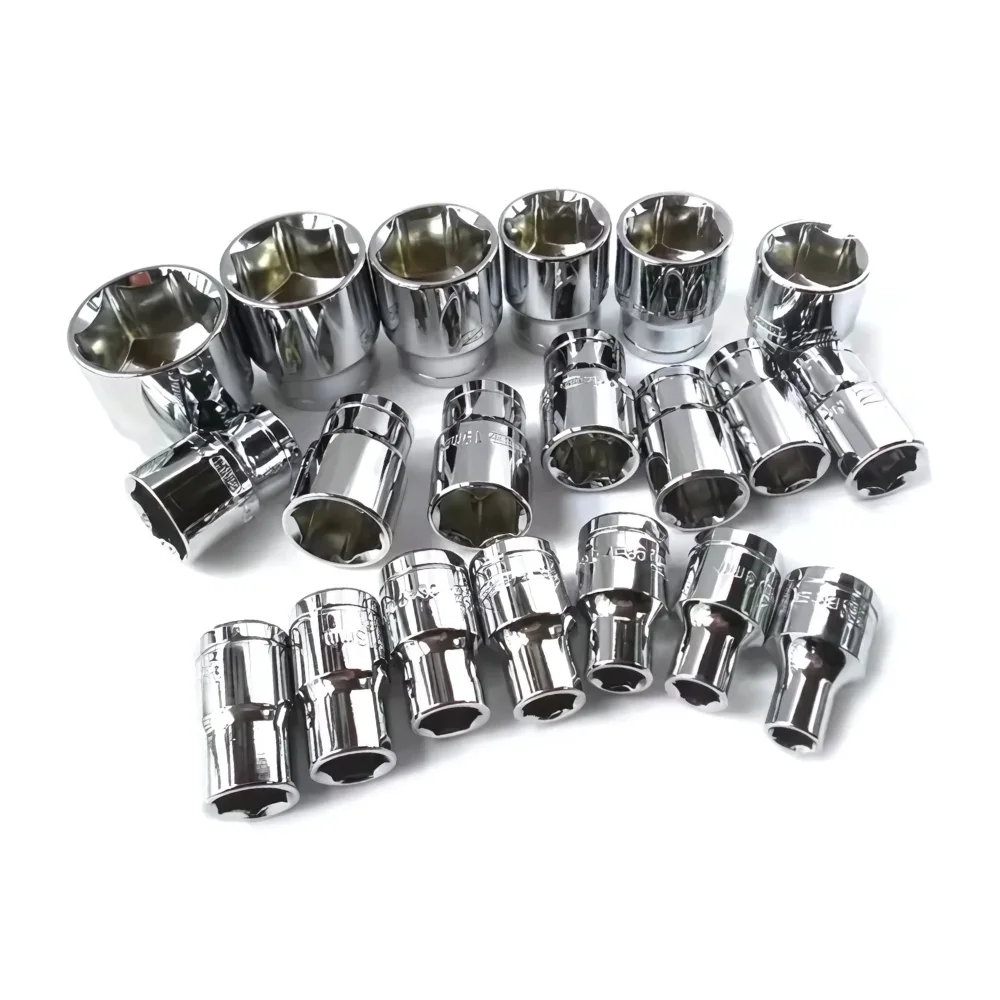 Jogo Soquete 1/2" Estriado 22pcs 18 Soquetes 4 Acessorios CRV 8 A 32MM Graff 7100001