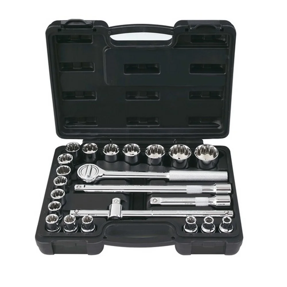 Jogo Soquete 1/2" Estriado 22pcs 18 Soquetes 4 Acessorios CRV 8 A 32MM Stanley STMT81242-840
