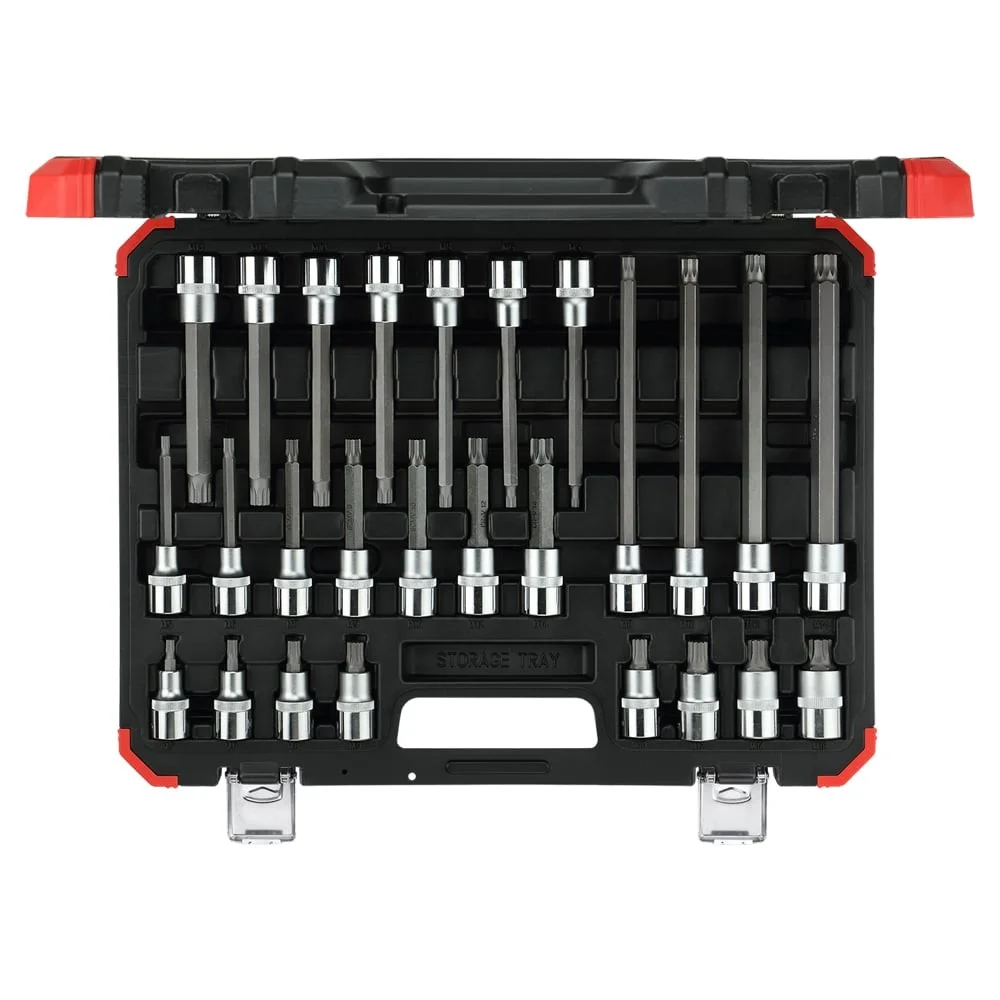 Jogo Soquete 1/2" Ponta Multidentada 26pcs CRV 5-16MM Gedore Red R68003026