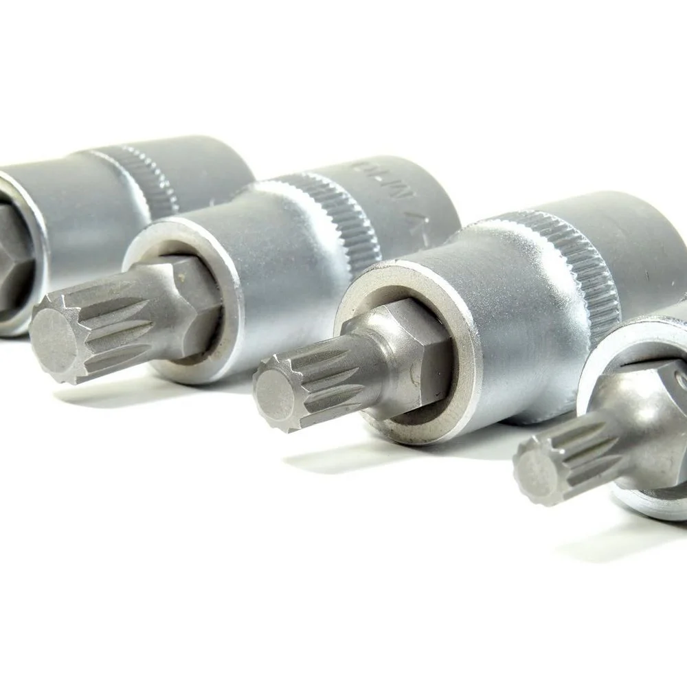 Jogo Soquete 1/2" Ponta Multidentada 4pcs CRV 6-12MM Corneta 3323040