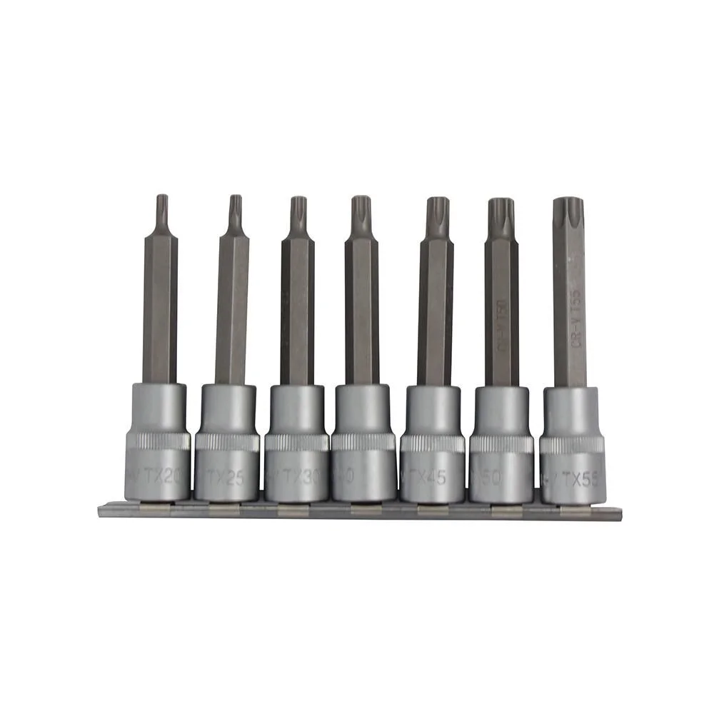 Jogo Soquete 1/2" Ponta Torx Longo 7pcs CRV T20AT55 Corneta 3322307