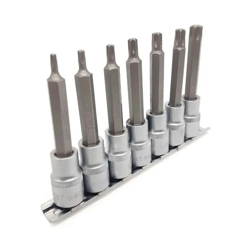Jogo Soquete 1/2" Ponta Torx Longo 7pcs CRV T20AT55 Corneta 3322307