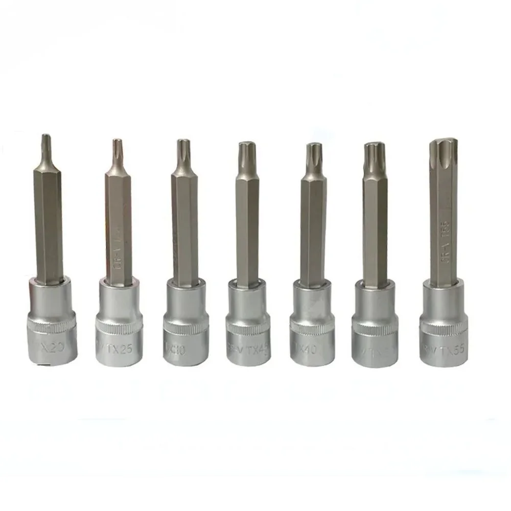Jogo Soquete 1/2" Ponta Torx Longo 7pcs CRV T20AT55 Corneta 3322307