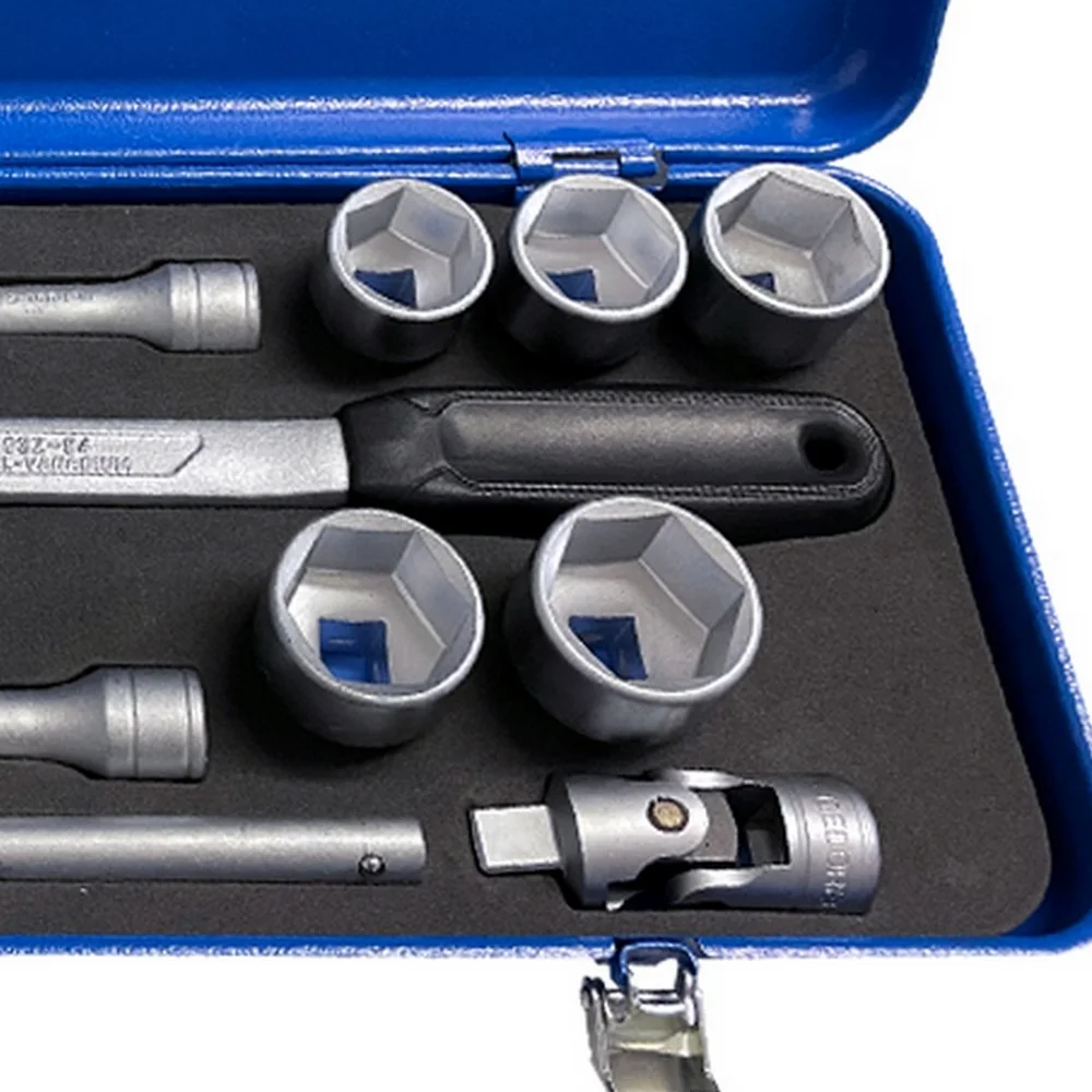Jogo Soquete 1/2" Sextavado 23pcs 18 Soquetes 5 Acessorios CRV 3/8A1.1/4" Gedore 19TPZ