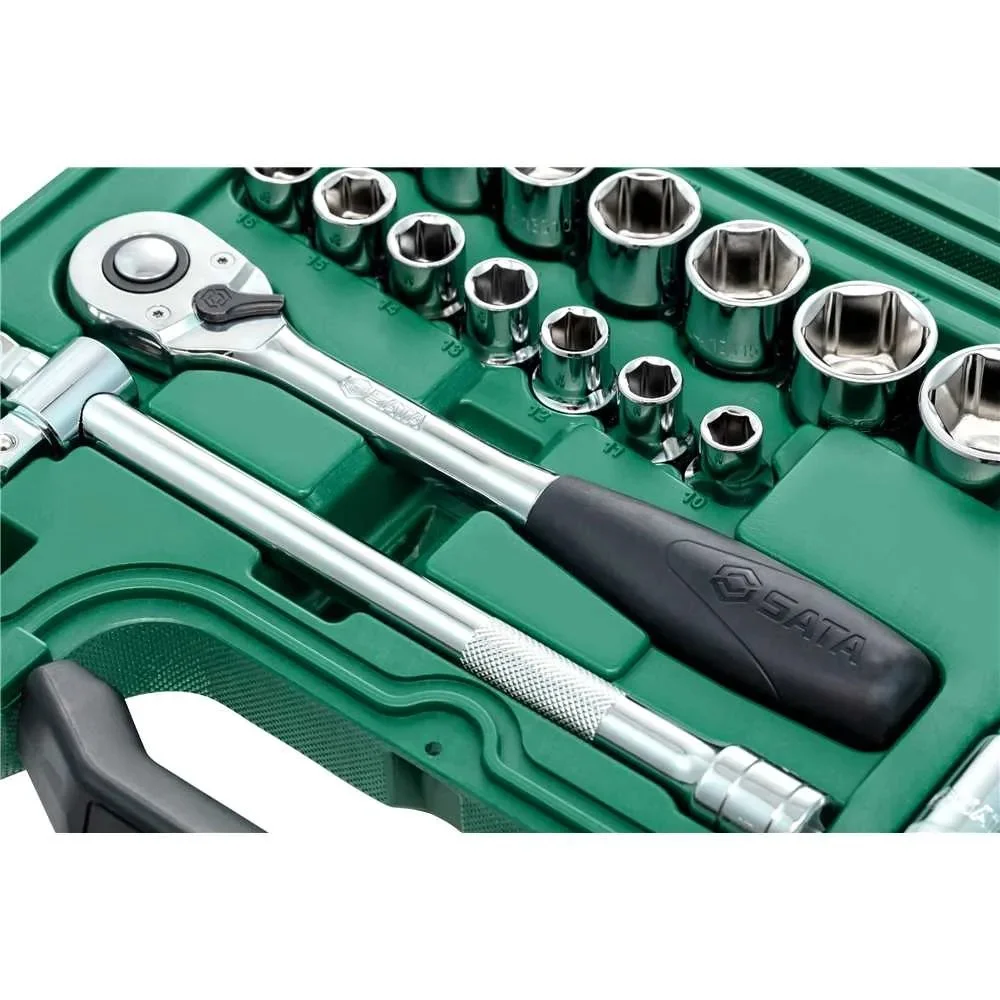Jogo Soquete 1/2" Sextavado 23pcs CRV 10 A 34MM Sata ST09005SJ