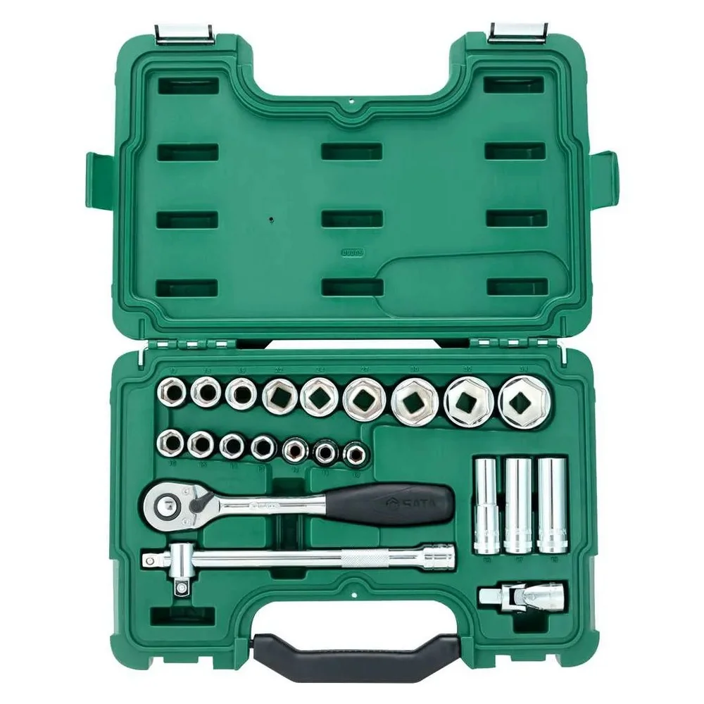 Jogo Soquete 1/2" Sextavado 23pcs CRV 10 A 34MM Sata ST09005SJ