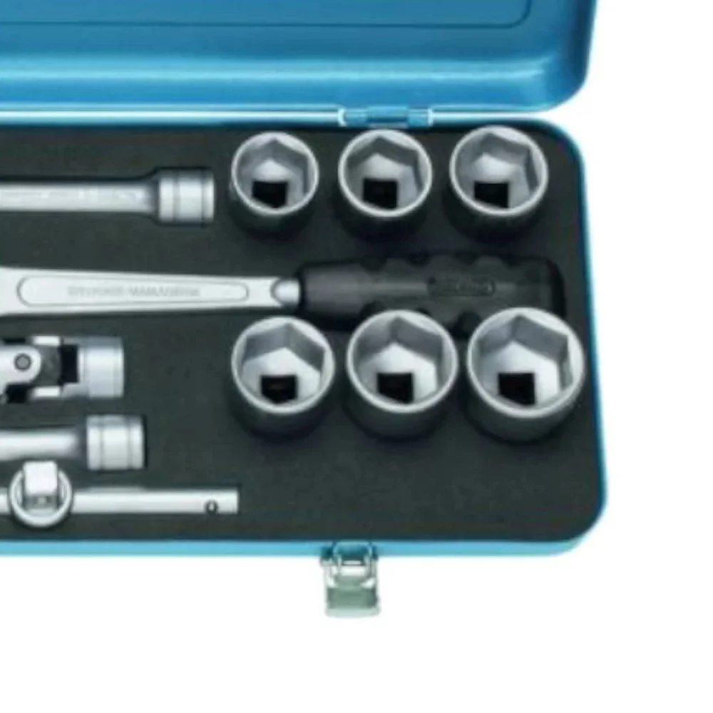 Jogo Soquete 1/2" Sextavado 25pcs 20 Soquetes 5 Acessorios CRV 1/4 A 1.1/4" Gedore 19KPU