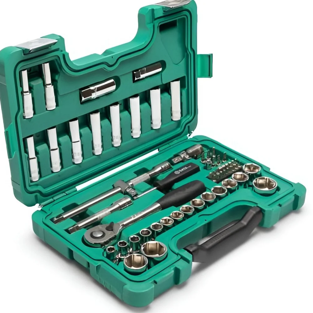 Jogo Soquete 1/2" Sextavado 60pcs CRV 10 A 32MM Sata ST09007SJ