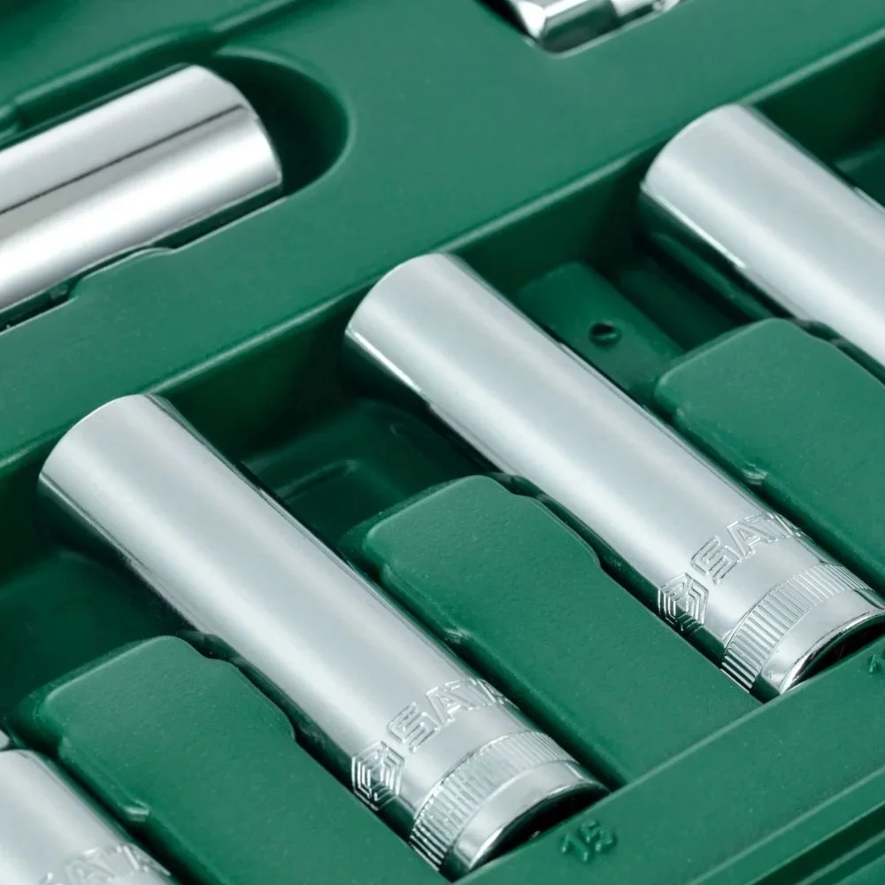 Jogo Soquete 1/2" Sextavado 60pcs CRV 10 A 32MM Sata ST09007SJ