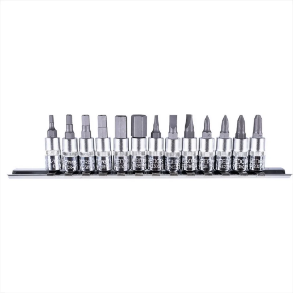 Jogo Soquete 1/4" 13 Pecas Fenda Phillips e Allen 3-10MM Gedore Red R48008013