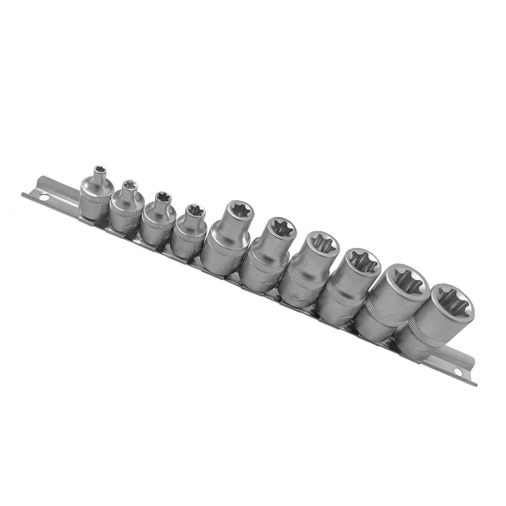 Jogo Soquete 3/8"-1/2" E-Torx 10pcs CRV E4-E20 Corneta 3323411