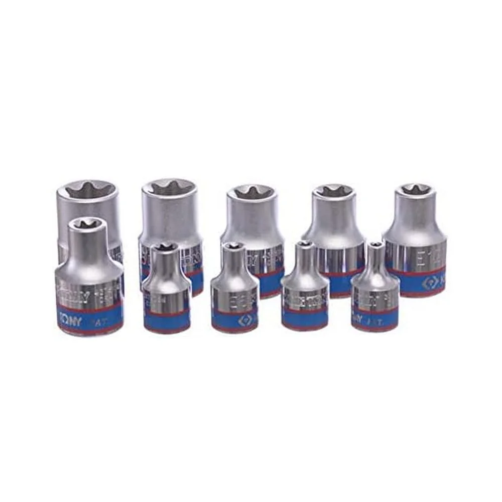 Jogo Soquete 3/8"-1/2" E-Torx 12pcs CRV E4-E20 King Tony 7112PR