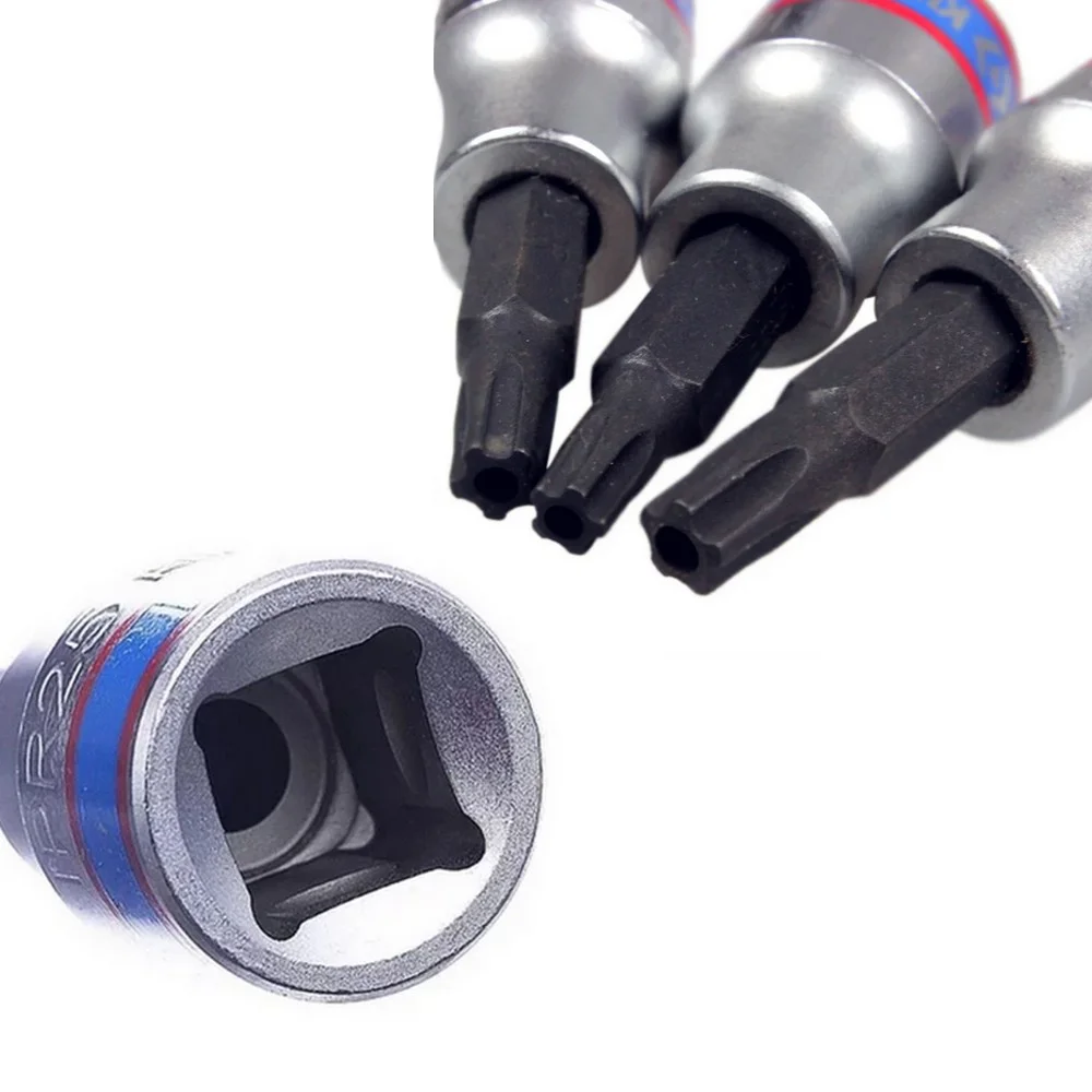Jogo Soquete 3/8" Ponta Torx com Guia 6pcs CRV T10-T30 King Tony 3146PR