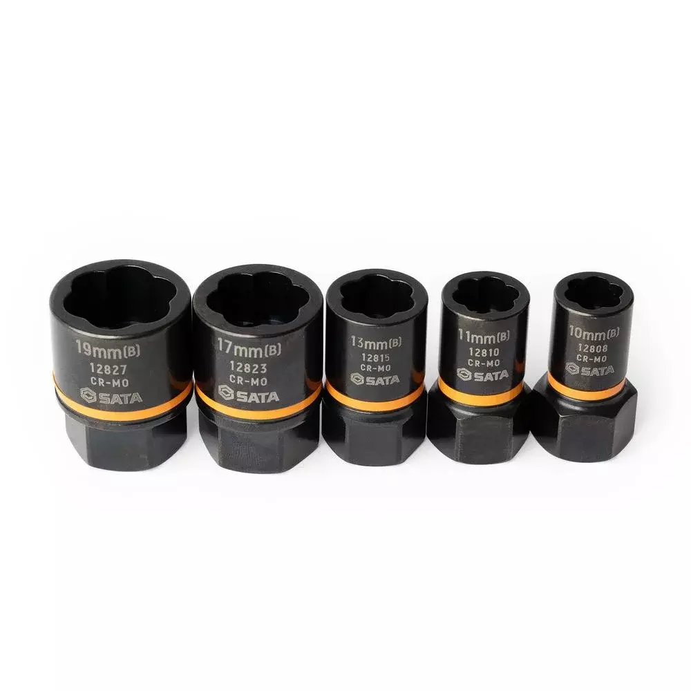 Jogo Soquete Extrator de Parafuso e Porcas 5pcs Bolt Biter 10-19MM Sata ST09136G