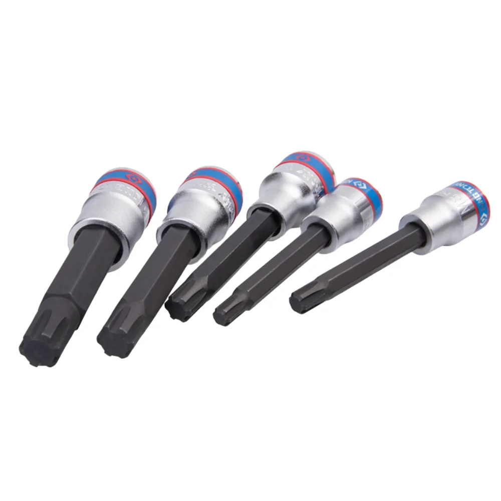 Jogo Soquete Ponta Ribe Longo 5pcs Encaixe 3/8" e 1/2" M7 A M13 King Tony 3105PR