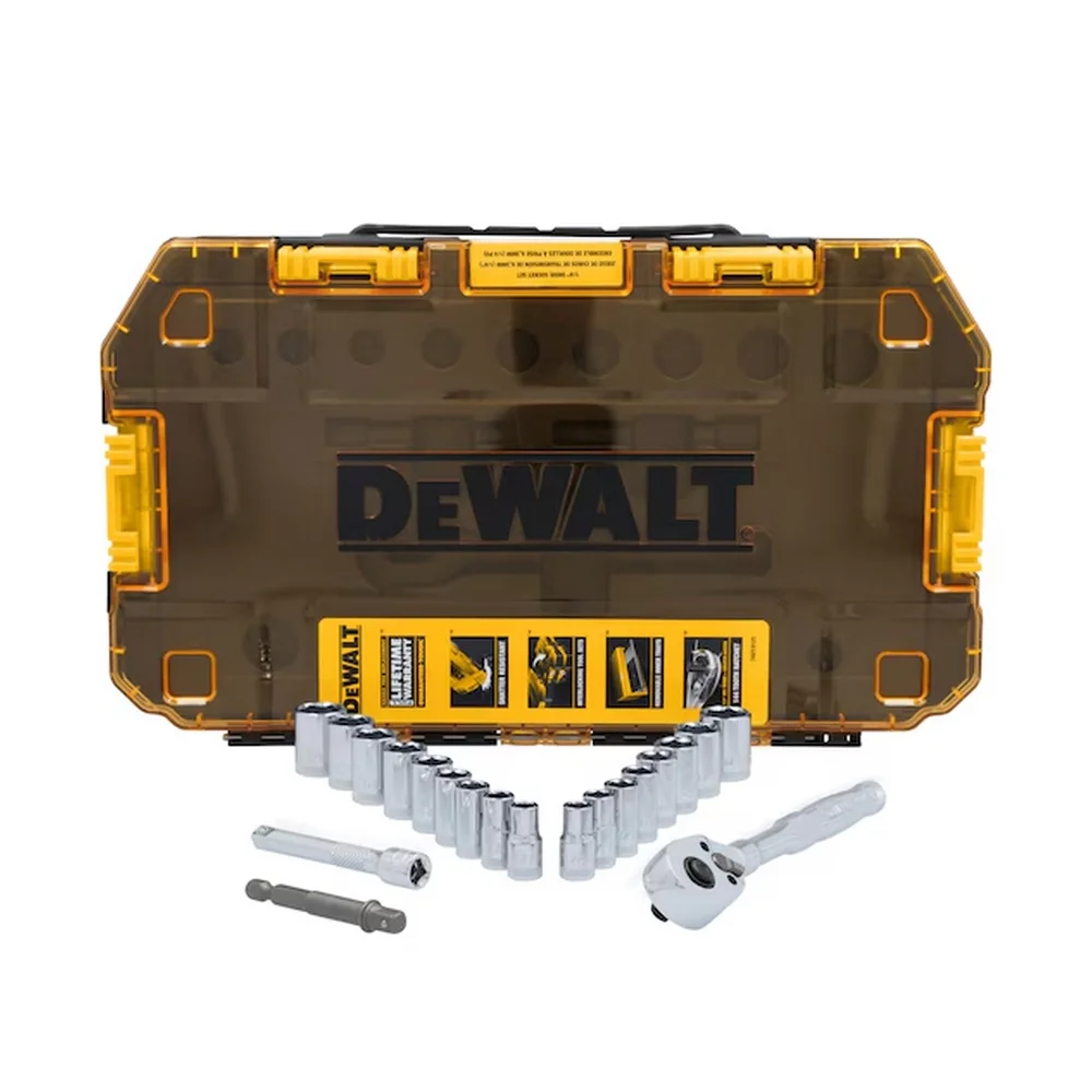 Jogo Soquete Sextavado 1/4" 20pcs CRV 6MM-9/16" Dewalt DWMT45413