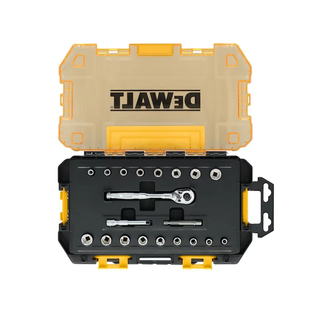 Jogo Soquete Sextavado 1/4" 20pcs CRV 6MM-9/16" Dewalt DWMT45413