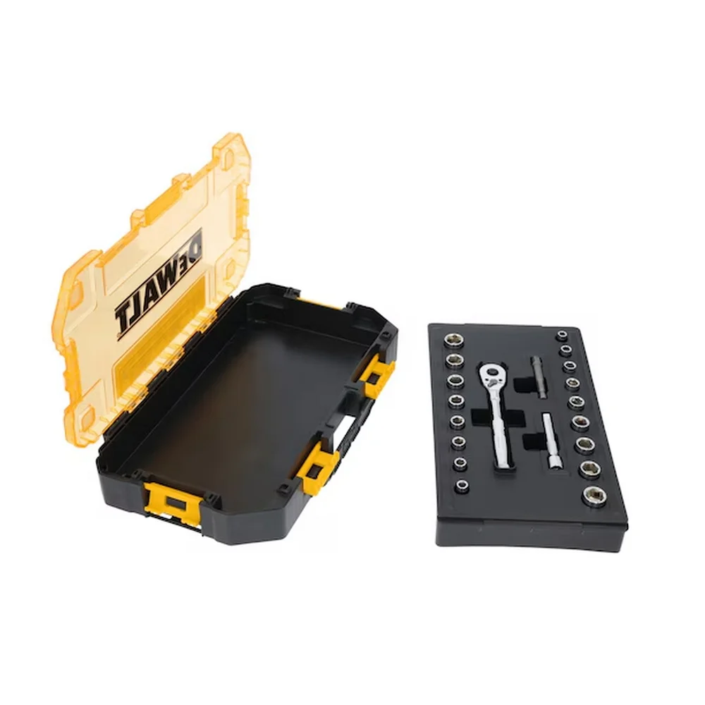 Jogo Soquete Sextavado 1/4" 20pcs CRV 6MM-9/16" Dewalt DWMT45413