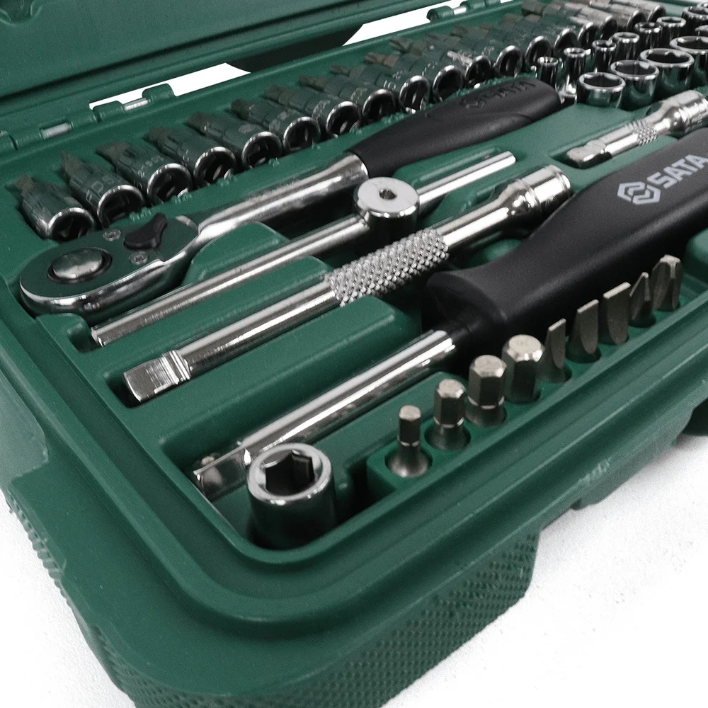 Jogo Soquete Sextavado 1/4" 52pcs CRV 3,5-14MM Sata ST09002SJ