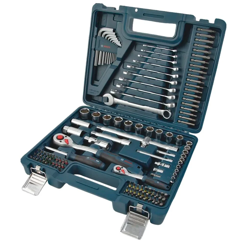 Jogo Soquete Sextavado e Acessorios 134pcs Encaixe 1/4" e 1/2" CRV 5 A 32MM Bosch 1600A03AL1