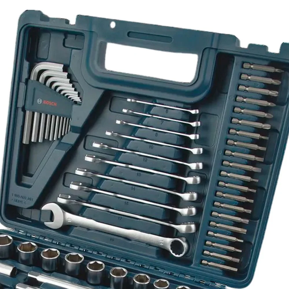 Jogo Soquete Sextavado e Acessorios 134pcs Encaixe 1/4" e 1/2" CRV 5 A 32MM Bosch 1600A03AL1