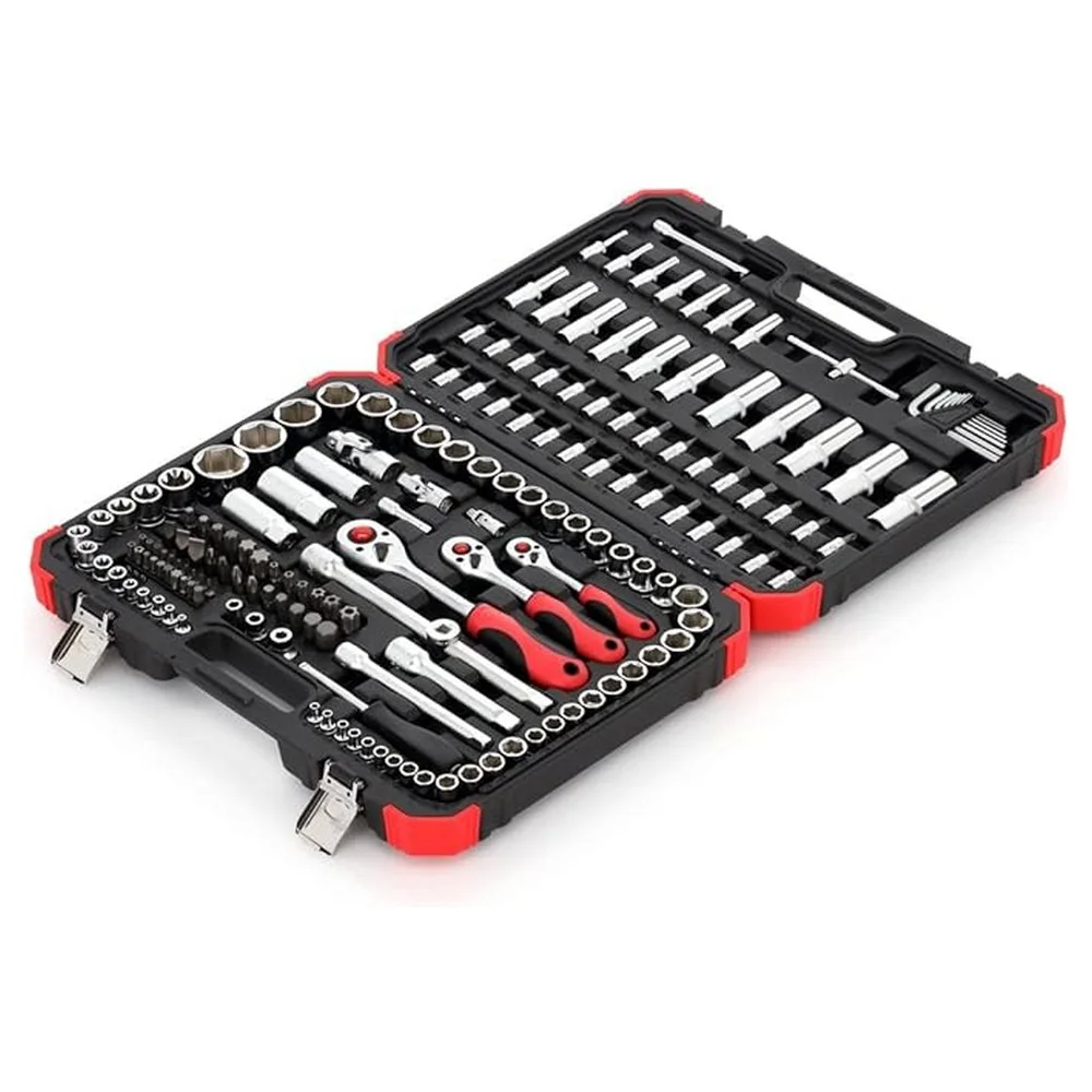 Jogo Soquete Sextavado e Acessorios 172pcs Encaixe 1/4" 3/8" e 1/2" CRV 10 A 32MM Gedore Red R45603172