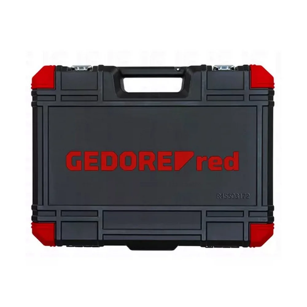 Jogo Soquete Sextavado e Acessorios 172pcs Encaixe 1/4" 3/8" e 1/2" CRV 10 A 32MM Gedore Red R45603172