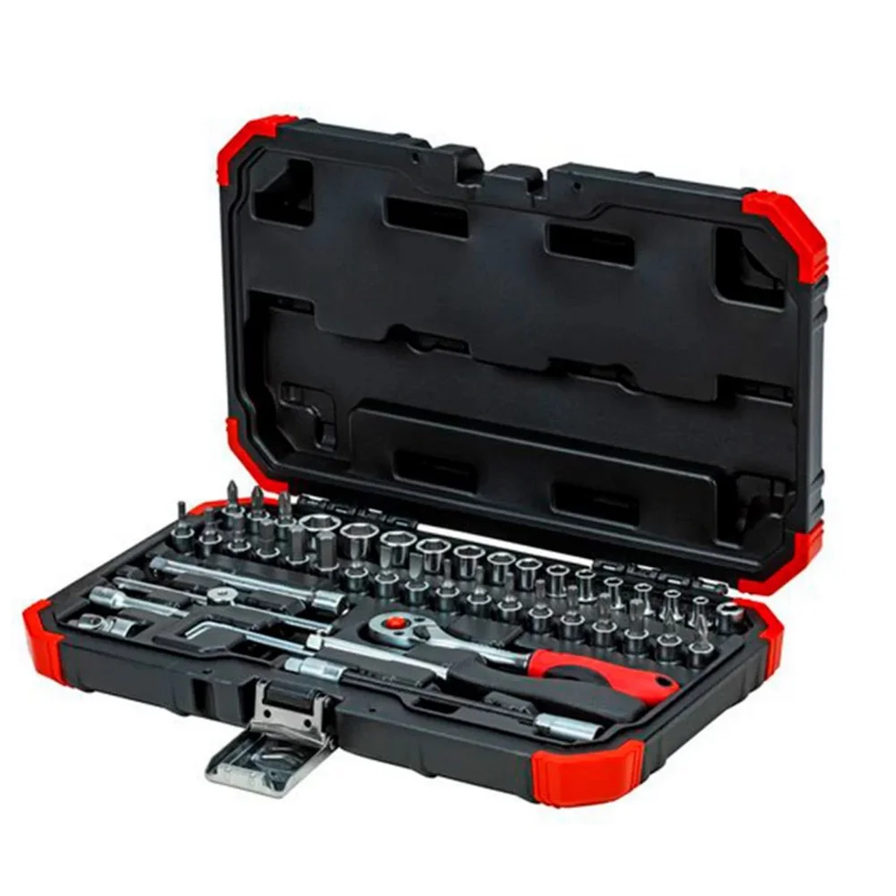 Jogo Soquete Sextavado e Pontas 1/4" 46pcs CRV 4-14MM Gedore Red R49003046
