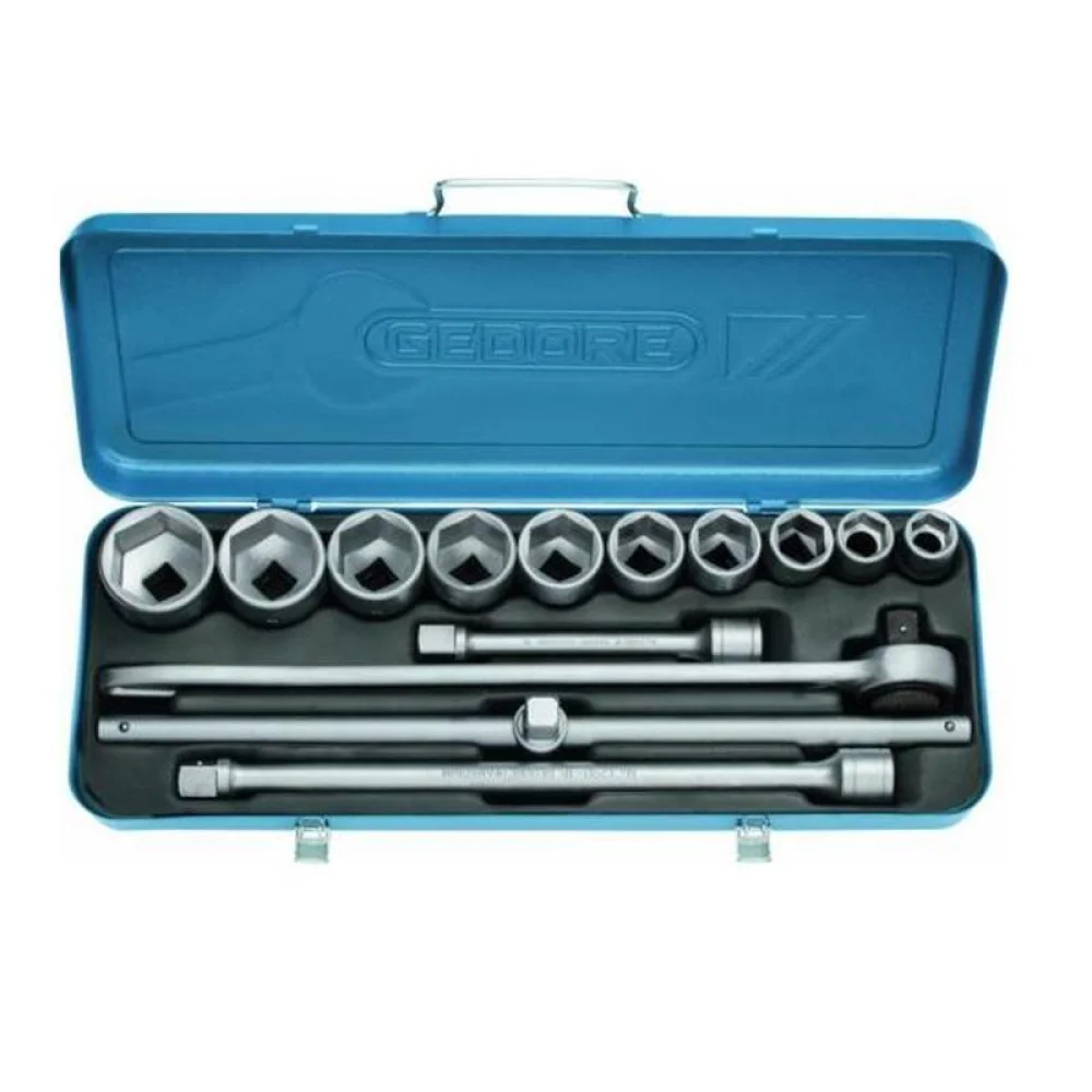 Jogo Soquete Sextavado Encaixe 3/4" 14 Pecas CRV 7/8-2" Gedore 32 EPZ