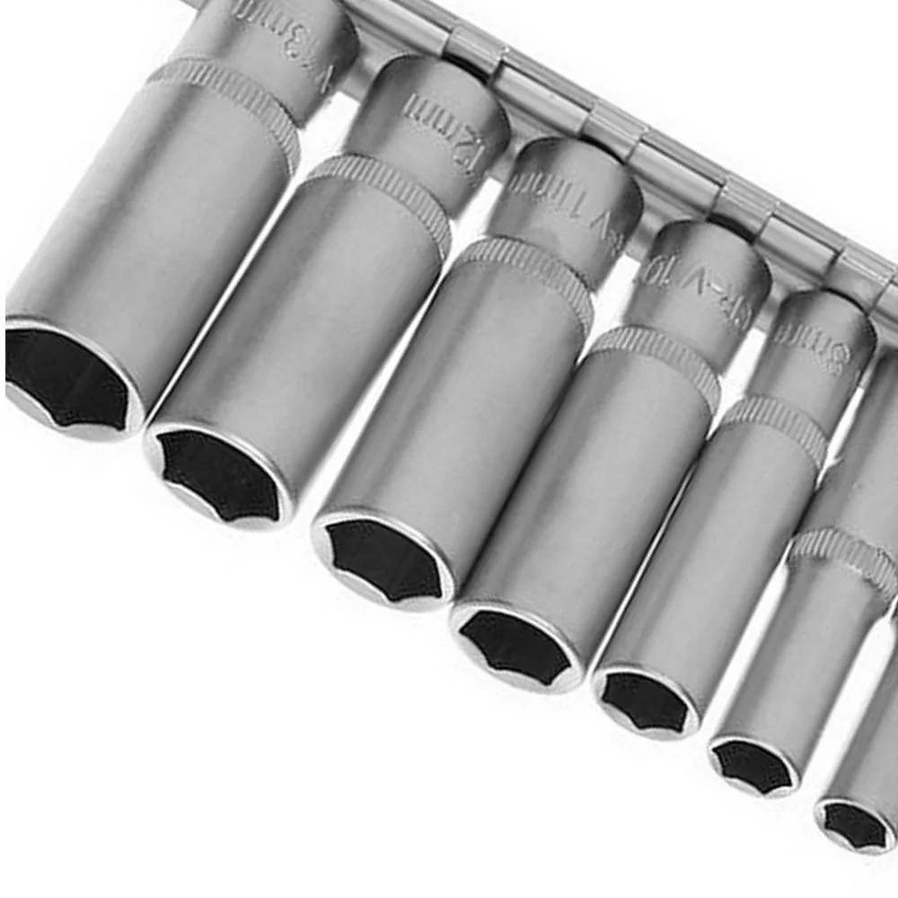 Jogo Soquete Sextavado Longo 1/4" 10pcs CRV 4-13MM Corneta 3336001