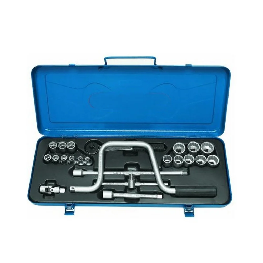Jogo Soquete 3/8" Sextavado e Estriado 23pcs 17 Soquetes 6 Acessorios CRV 6 A 22MM Gedore 30HMU