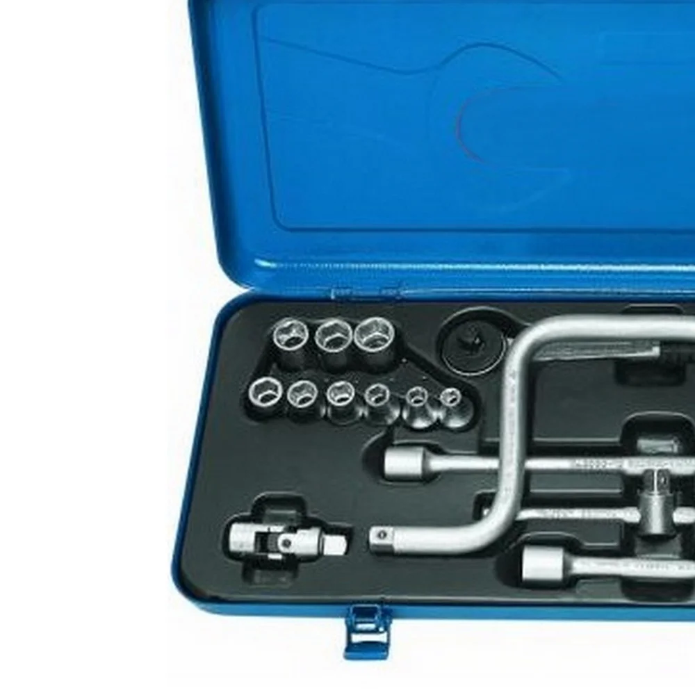Jogo Soquete 3/8" Sextavado e Estriado 23pcs 17 Soquetes 6 Acessorios CRV 6 A 22MM Gedore 30HMU