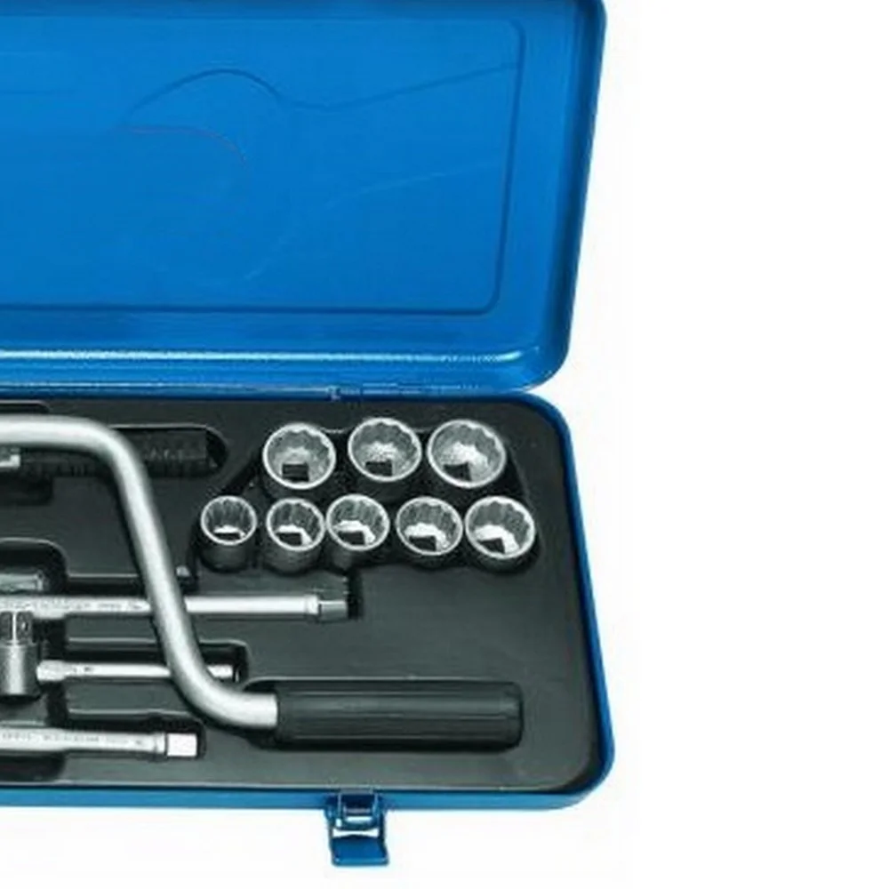 Jogo Soquete 3/8" Sextavado e Estriado 23pcs 17 Soquetes 6 Acessorios CRV 6 A 22MM Gedore 30HMU